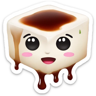 tofu who is dripping in soy sauce in a romantic way sticker