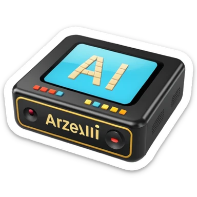 A 2d TV box that reads A.I. sticker
