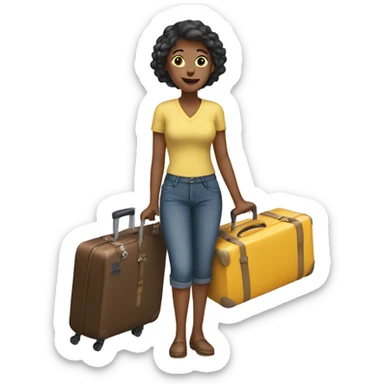 Woman packing a suitcase sticker