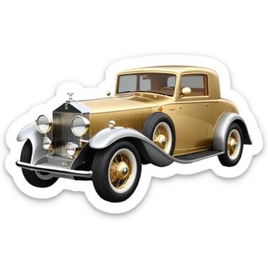 Gold silver wine 1932 Rolls Royce coupe hotrod sticker