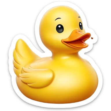 Rubber duck gettinf high on weed cartoon sticker