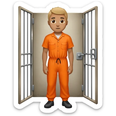 prison cell with a guy sticker