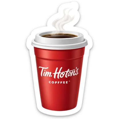 Tim Hortons coffee, it should be red cup with white write writing " Tim Hortons" and a White lid sticker