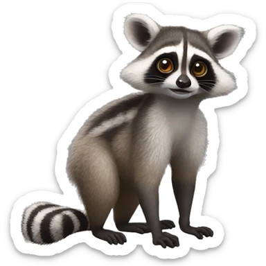 Raccoon-Lemur-hybrid full body sticker