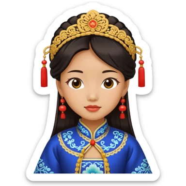 chinese girl in traditional costume sticker