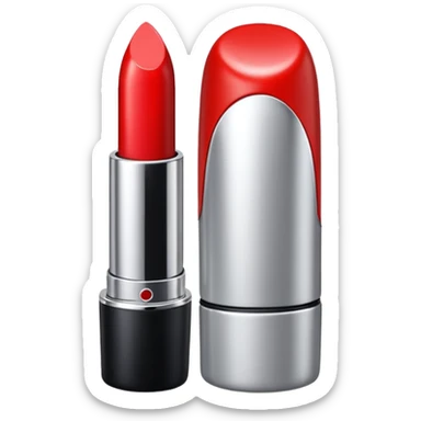 lipstick bullet, polished silver chrome, sexy beauty symbol sticker