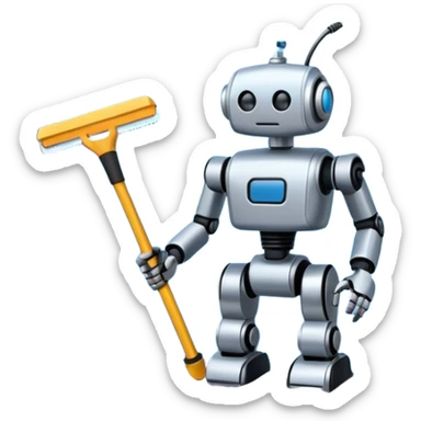 Robotic window cleaner stuck to a window  sticker