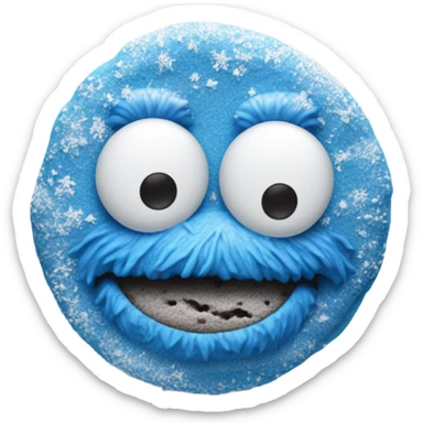 Cookie Monster with powdered sugar on his face sticker