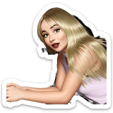 blonde girl with crown instrument sticker