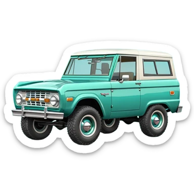 turquoise green classic ford bronco sticker