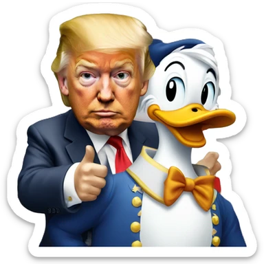 trump with donald duck sticker
