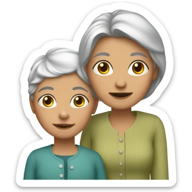 Grandmother with a girl sticker