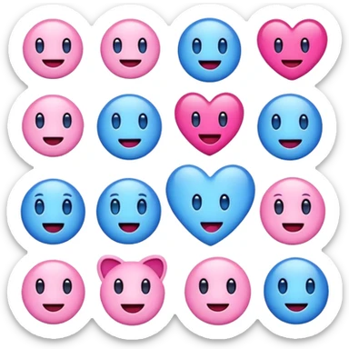 Emoji azul e rosa sticker