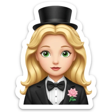 Glinda from the Wizard of Oz with suit with bow tie sticker