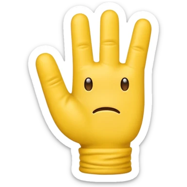 Middle finger emoji weakling wearing fingerless gloves sticker