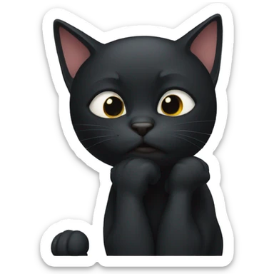 black cat facepalm sticker