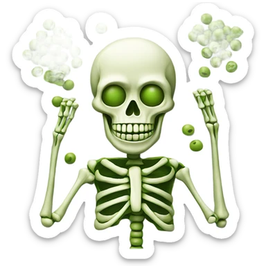Skeleton made out of peas sticker