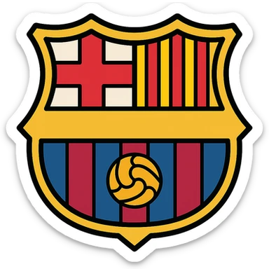FC Barcelona crest, flat icon style, simplified details, no text sticker