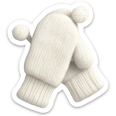 Cute White knit mittens sticker