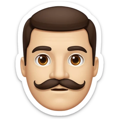 mustache only sticker