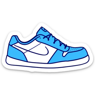 blue Nike tennis shoes, sporty sneakers sticker