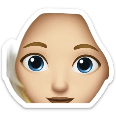 Femme blonde yeux bleus peintre sticker