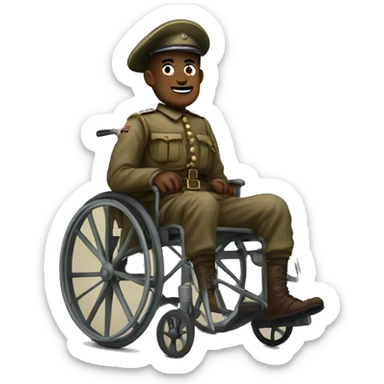 disabled injured ww1 soldier no leg sticker