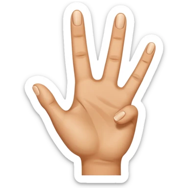 Three fingers up of a beige hand sticker