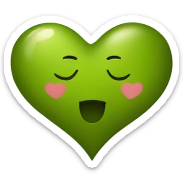 olivegreen heart sticker