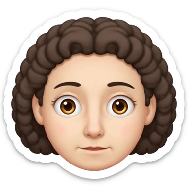 Nervous Sheepish awkward smile, Brows slightly furrowed sticker