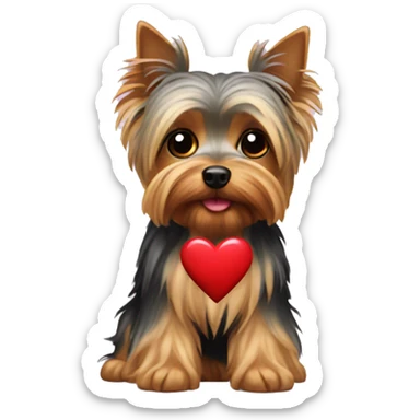 Yorkshire Terrier with heart sticker