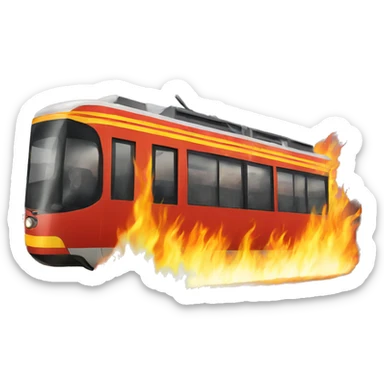 tram on fire sticker