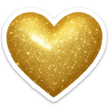 glitter golden heart  sticker