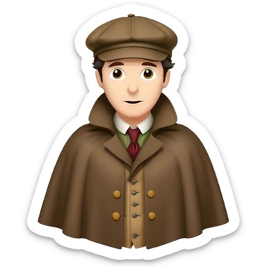 sherlock holmes wearing a deerstalker hat and an Inverness cape sticker