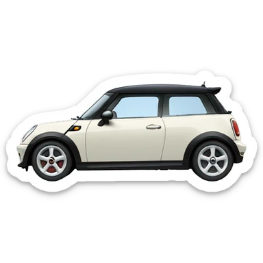 A pale blue mini cooper  sticker