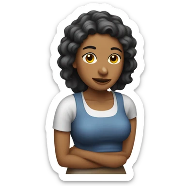 Mujer cogiendo pesas sticker