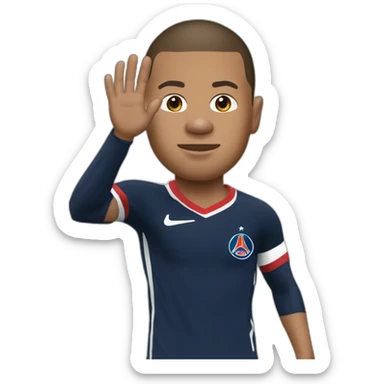 Mbappe avec la bouche ouverte et les mains derrière la tête sticker