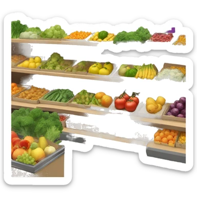 An empty store to sell vegetables and fruits  sticker