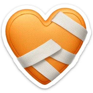 light orange heart with bandages sticker