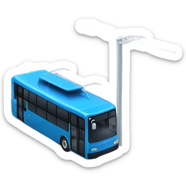 modern trolleybus blue sticker