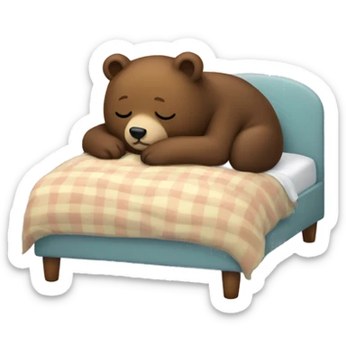 Bear in bed sleeping sticker