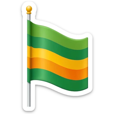 Flag with three horizontal stripes - orange at the top, yellow in the middle, and green at the bottom.  sticker