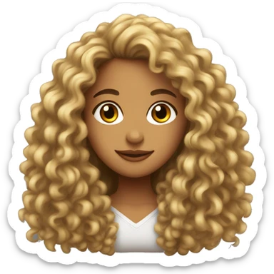 Brazilian young pretty women with a long curly hair  sticker