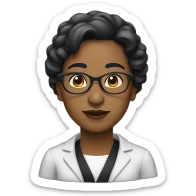 Profesora cabello negro francés sticker