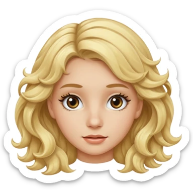 wawy haired blonde teenage girl with mascara sticker