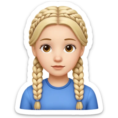 Девушка с двумя косичками sticker