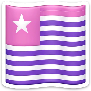 A flag with 3 lines the first line is fully pink the sec one is fully purple the third one is fully blue sticker