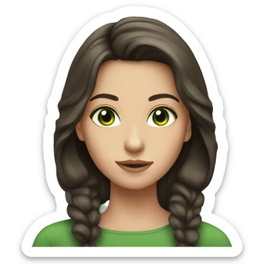 Brunette gurl with green eyes sticker