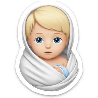 blond blue eye newborn alone sticker