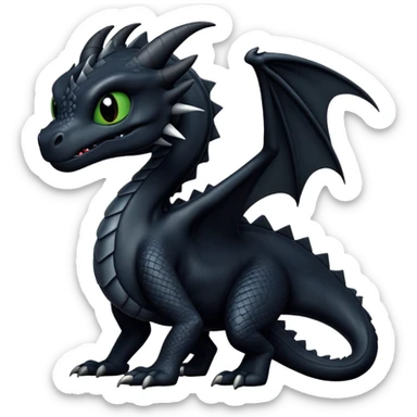 Dragón negro furia nocturna sticker